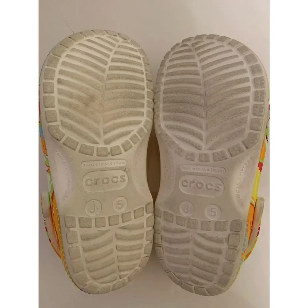 Crocs Colorful Trix Rubbit Slip On Clog Sandals Shoes with Fun Charms Size J 5/7